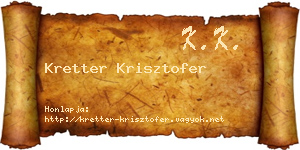 Kretter Krisztofer névjegykártya